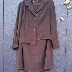 Elegant Brown Skirt Set